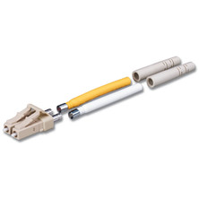 SIEMON LC DUPLEX CONNECTOR MULTIMODE JACKETED FIBRE BOOT BEIGE