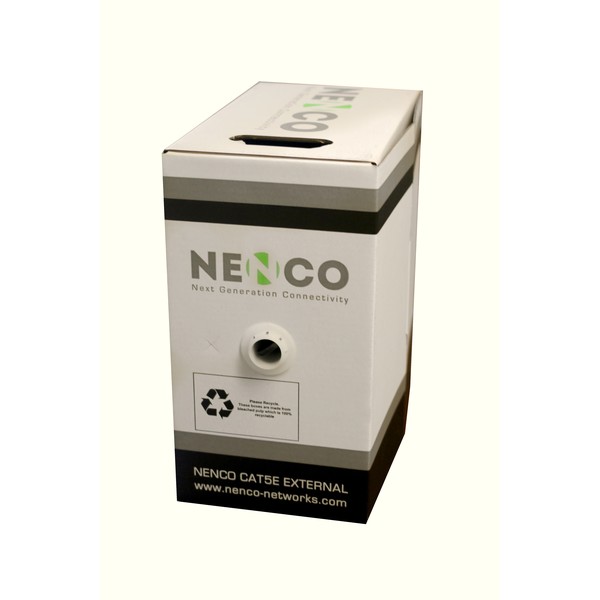 NENCO CAT5E UTP COPPER CABLE 24 AWG PE BLACK 305M BOX - EXTERNAL